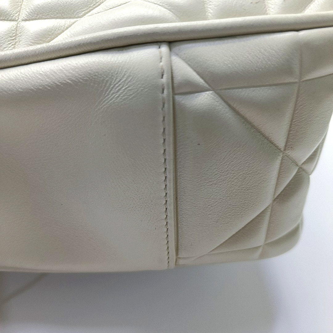 DIOR Lady Dior Small White Leather Cannage Quilted Diana Bag Single Shoulder Bag Tote Bag Crossbody Bag with Gold Hardware Removable Strap-(SKU)-957082816