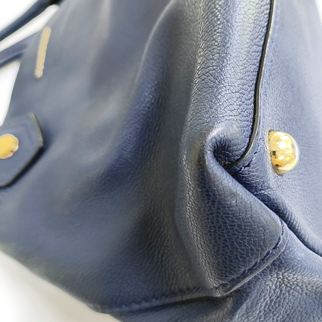 BURBERRY Barnsbury Blue cowhide single shoulder bag Golden hardware Removable shoulder strap-(SKU)-953060003