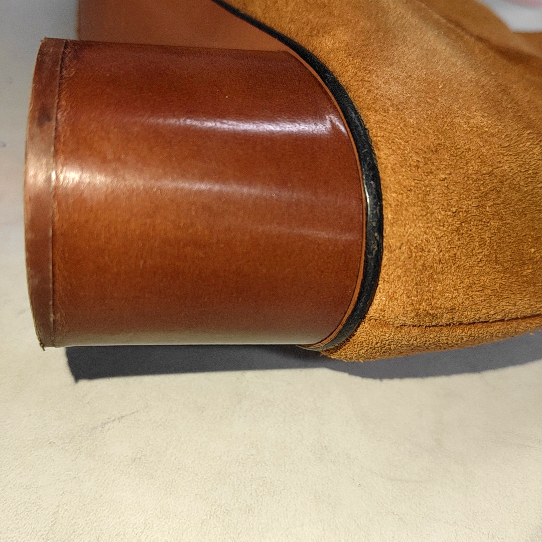 Chloé 36.5code Light Brown Nubuck Women's Mid-Heel Shoes-(SKU)-14487021