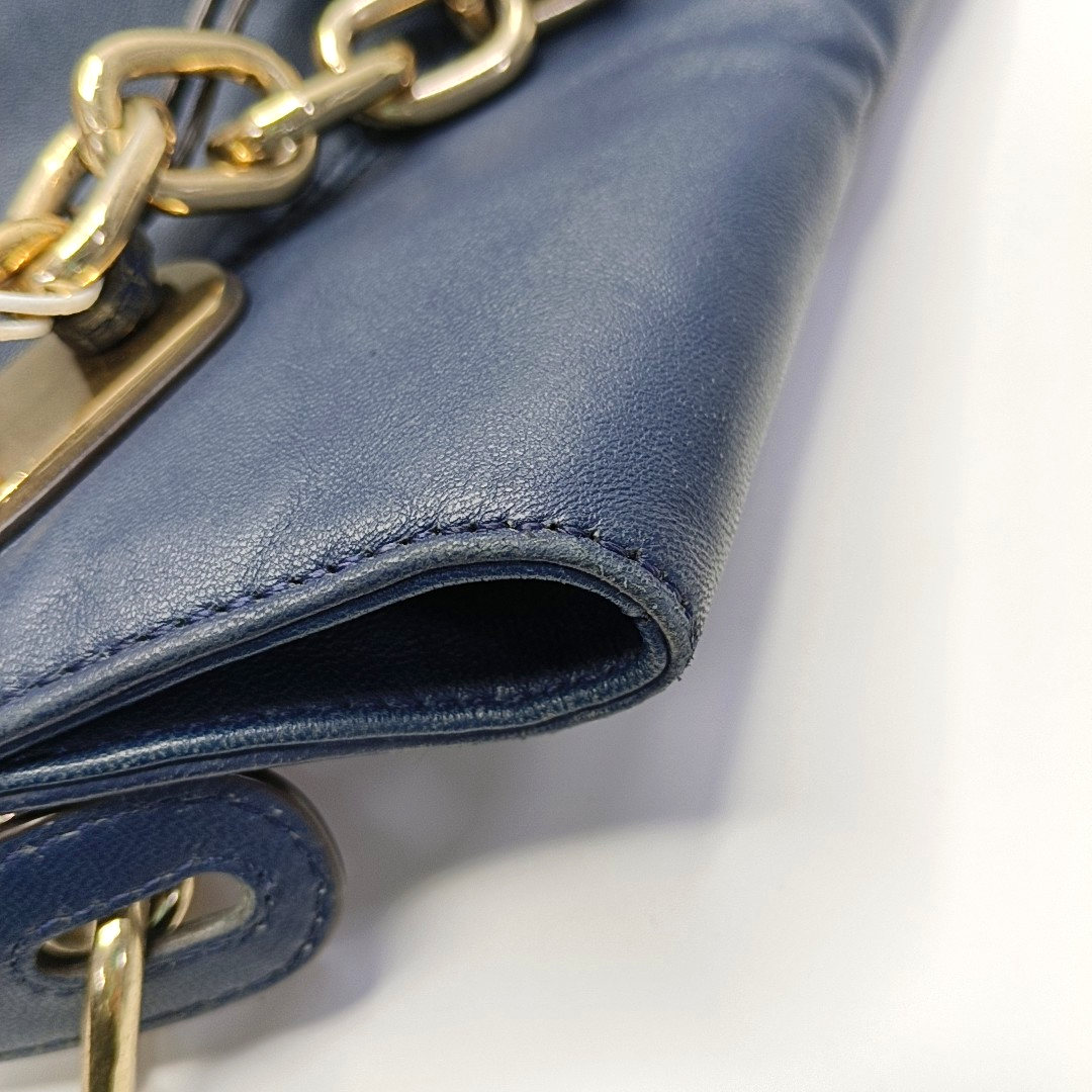 MICHAEL KORS Dark Blue Cowhide Single Shoulder Bag Handbag Golden hardware-(SKU)-928999940