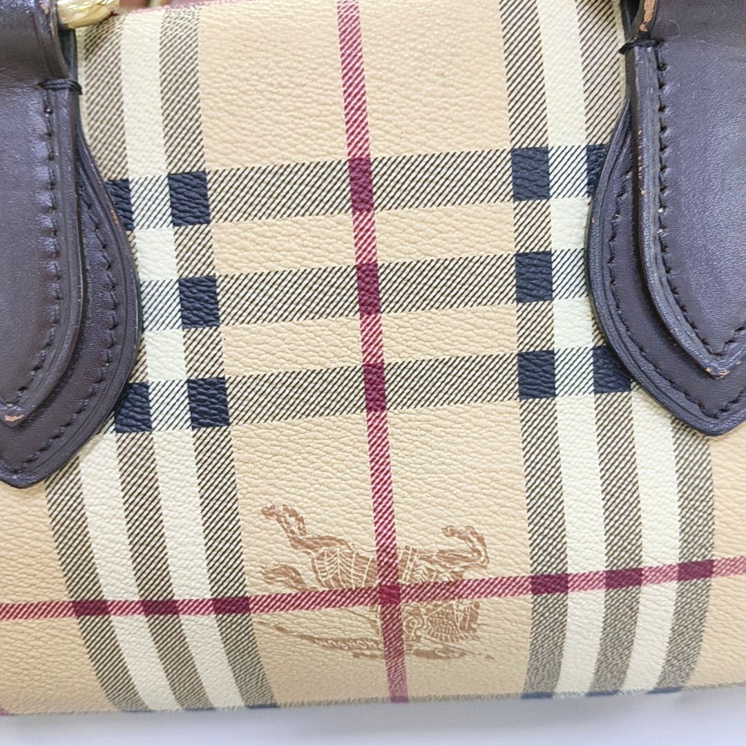 BURBERRY Medium size Khaki Coated Canvas War Horse Grain Handbag Golden hardware-(SKU)-960568597