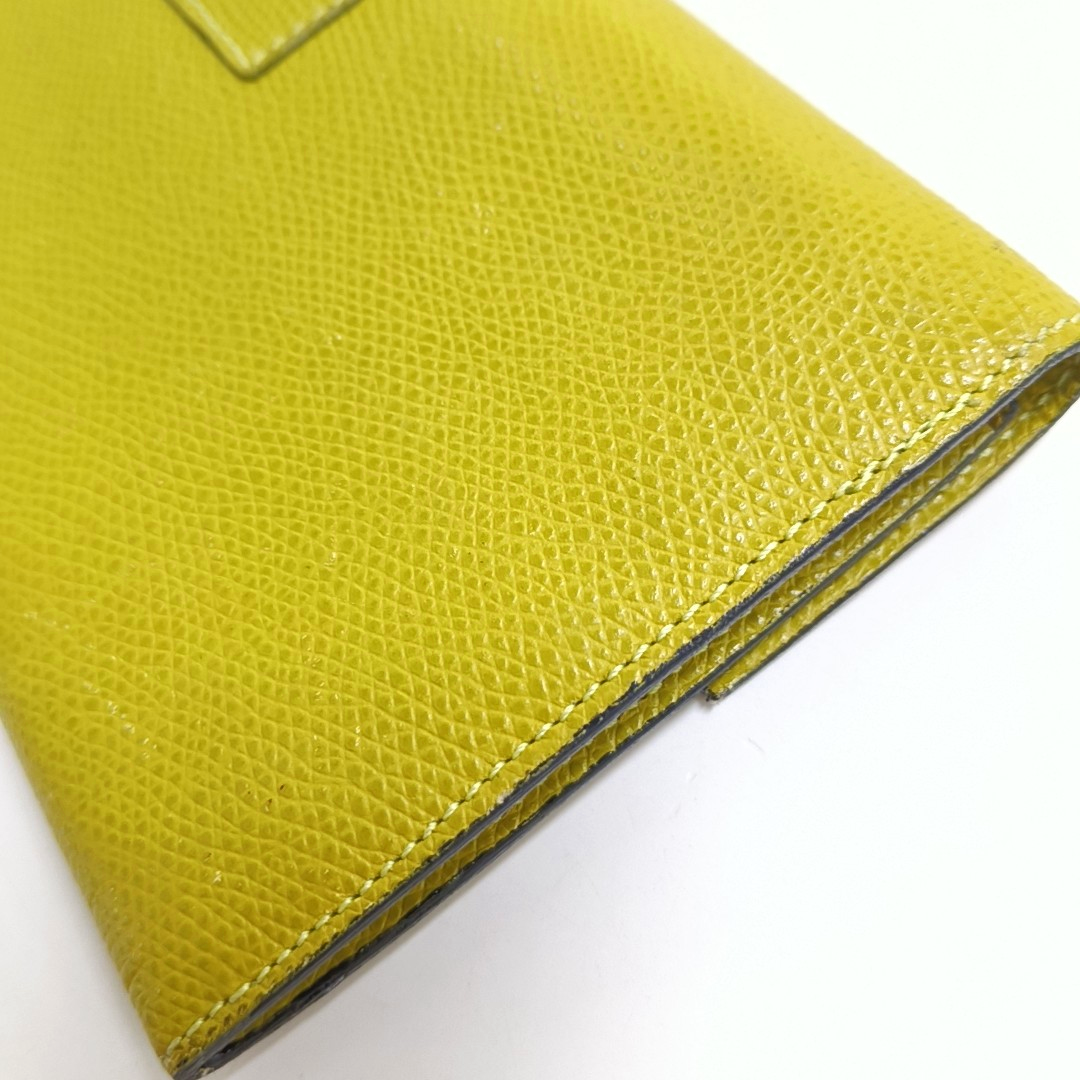 CELINE Yellow Cow Leather Embossed Wallet Golden hardware-(SKU)-944838717