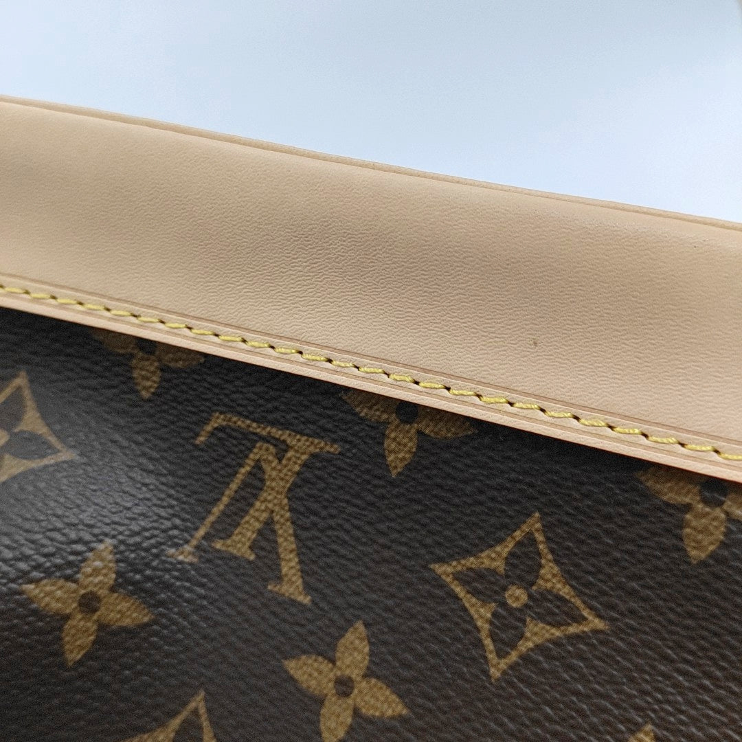 LOUIS VUITTON NOÉ Brown Coated Canvas Monogram Bucket Bag Shoulder Bag, Crossbody Bag with Detachable Strap, Gold Hardware-(SKU)-965774129