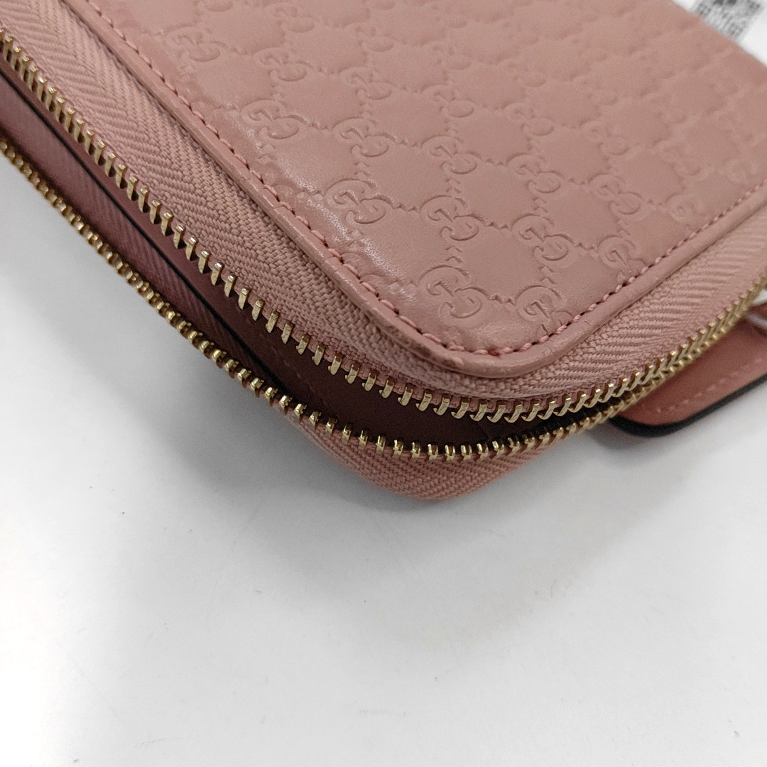 GUCCI Signature裸粉色牛皮老花,压纹钱包-(SKU)-955117130