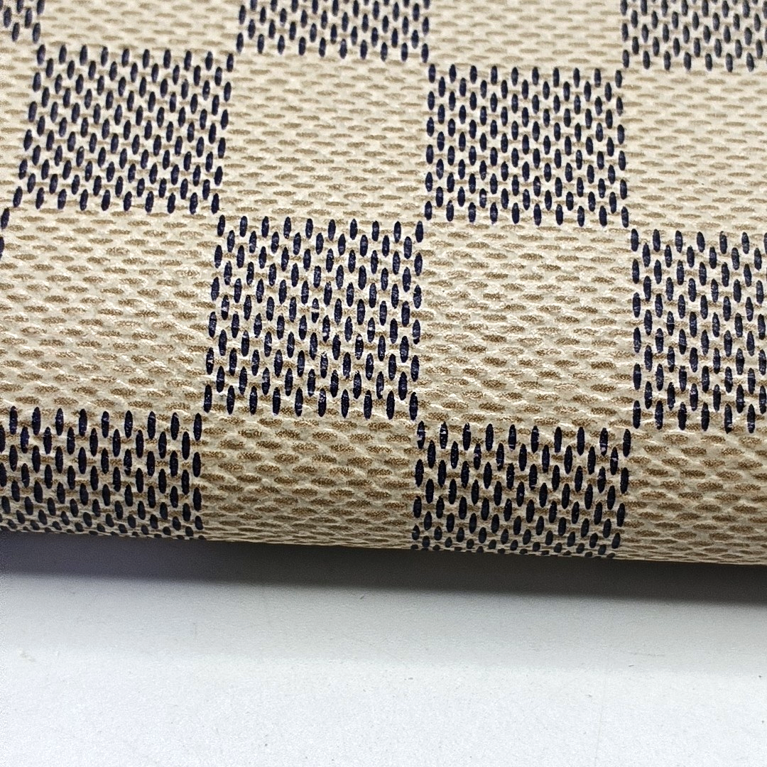 LOUIS VUITTON White Coated Canvas Checkered Wallet Golden hardware-(SKU)-956774452