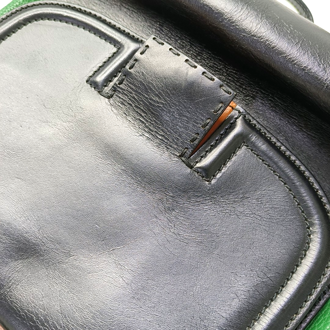FENDI Black Calfskin Crossbody Bag Golden Silver Hardware Removable shoulder strap-(SKU)-947588628