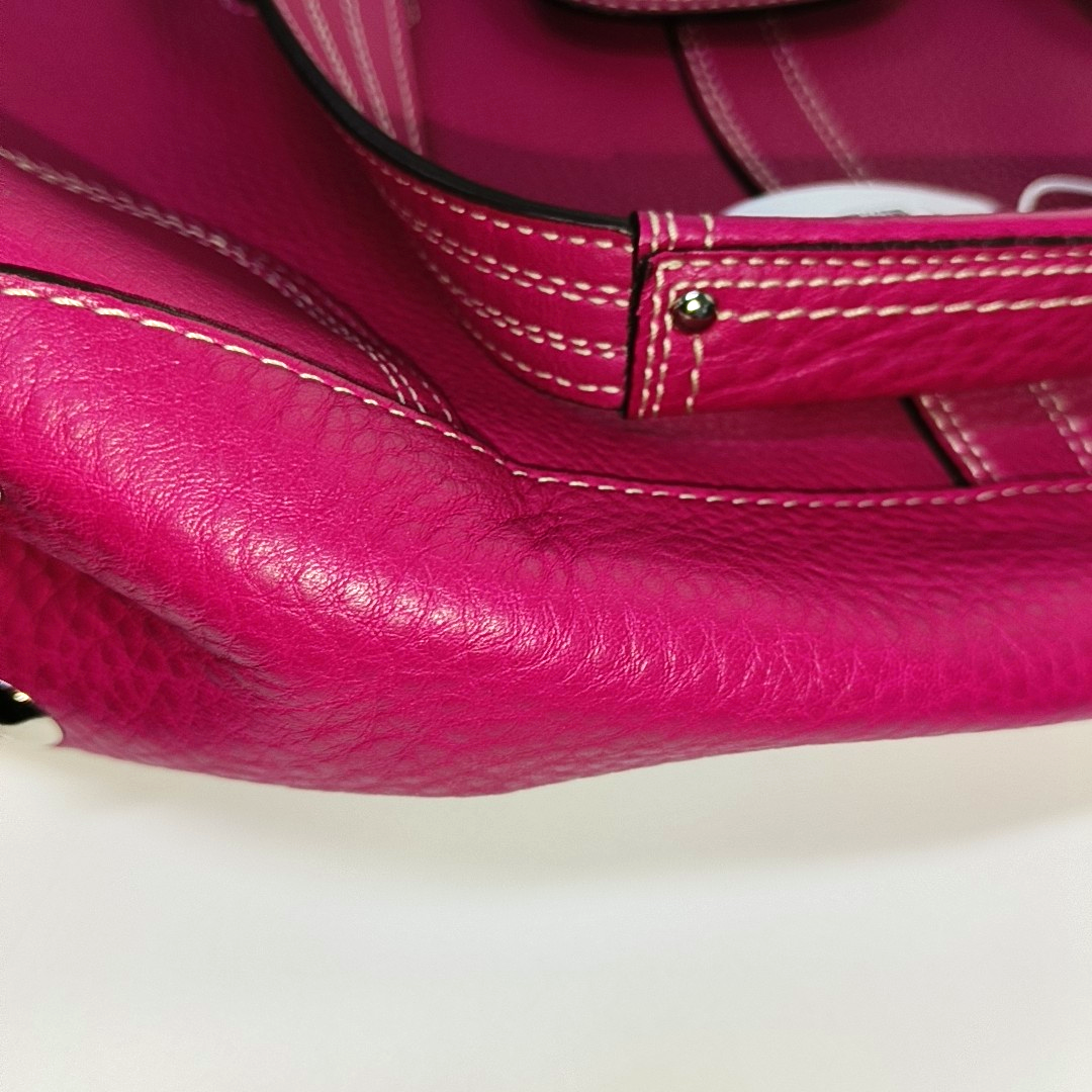 COACH Tote bag Hot Pink Leather Shoulder and Handbag Silver Hardware-(SKU)-933278329