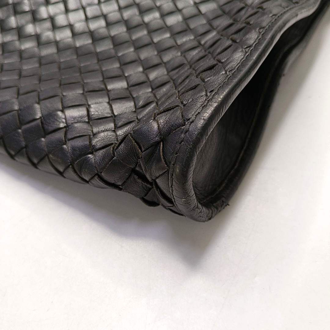 BOTTEGA VENETA Black Cowhide Braided Handbag Black hardware-(SKU)-955793328