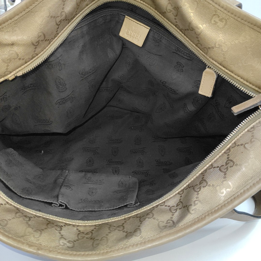 GUCCI GG Imprime Golden Coated Canvas Monogram Single Shoulder Bag Golden hardware-(SKU)-956434937
