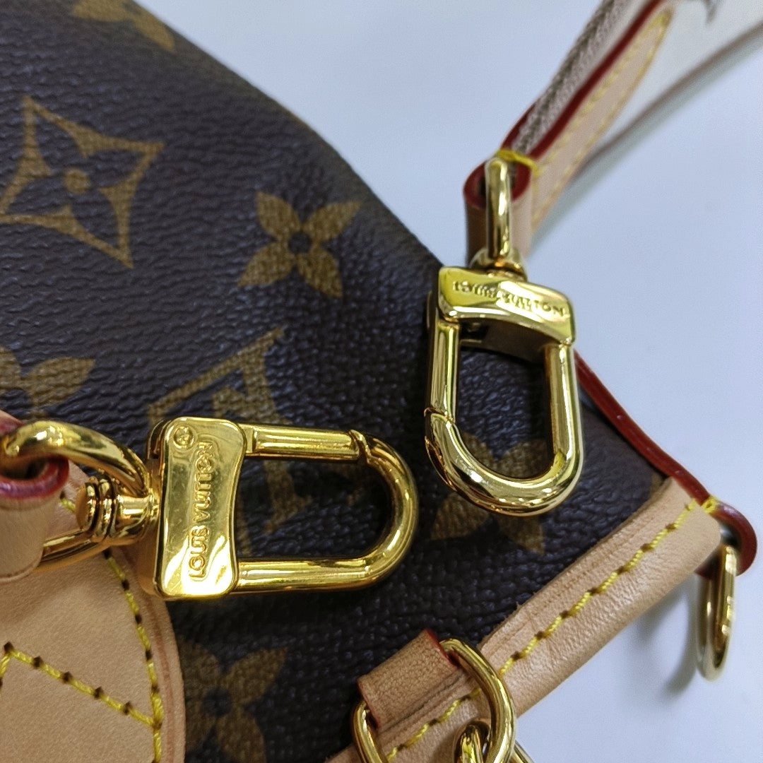 LOUIS VUITTON NEVERFULL BB brown coated canvas Monogram shoulder bag handbag crossbody bag removable shoulder strap-(SKU)-968798097