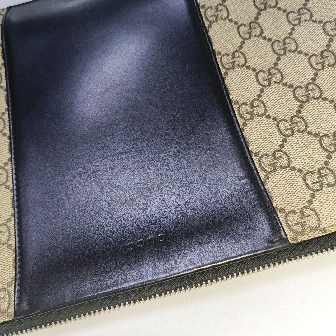 GUCCI GG Supreme Brown Coated Canvas Monogrammed Tote Handbag Silver Hardware-(SKU)-943502591