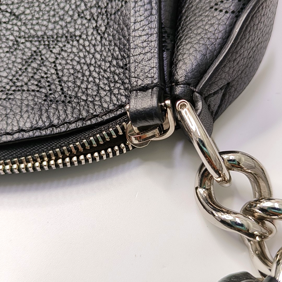 LOUIS VUITTON BABYLONE BB Black Calfskin Monogram Braided Shoulder Bag Tote Bag Silver Hardware Removable Strap-(SKU)-963487874
