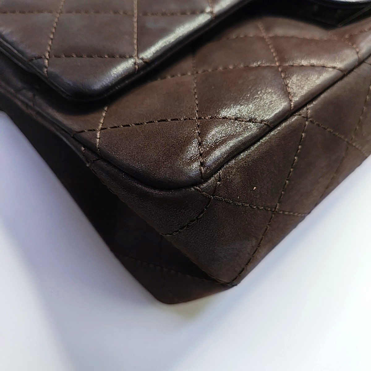 CHANEL 2.55 Maxi Super Large Dark Brown Calfskin Quilted Matelassé Shoulder Bag Crossbody Bag Rutenium Hardware 14 Clasp-(SKU)-963671431