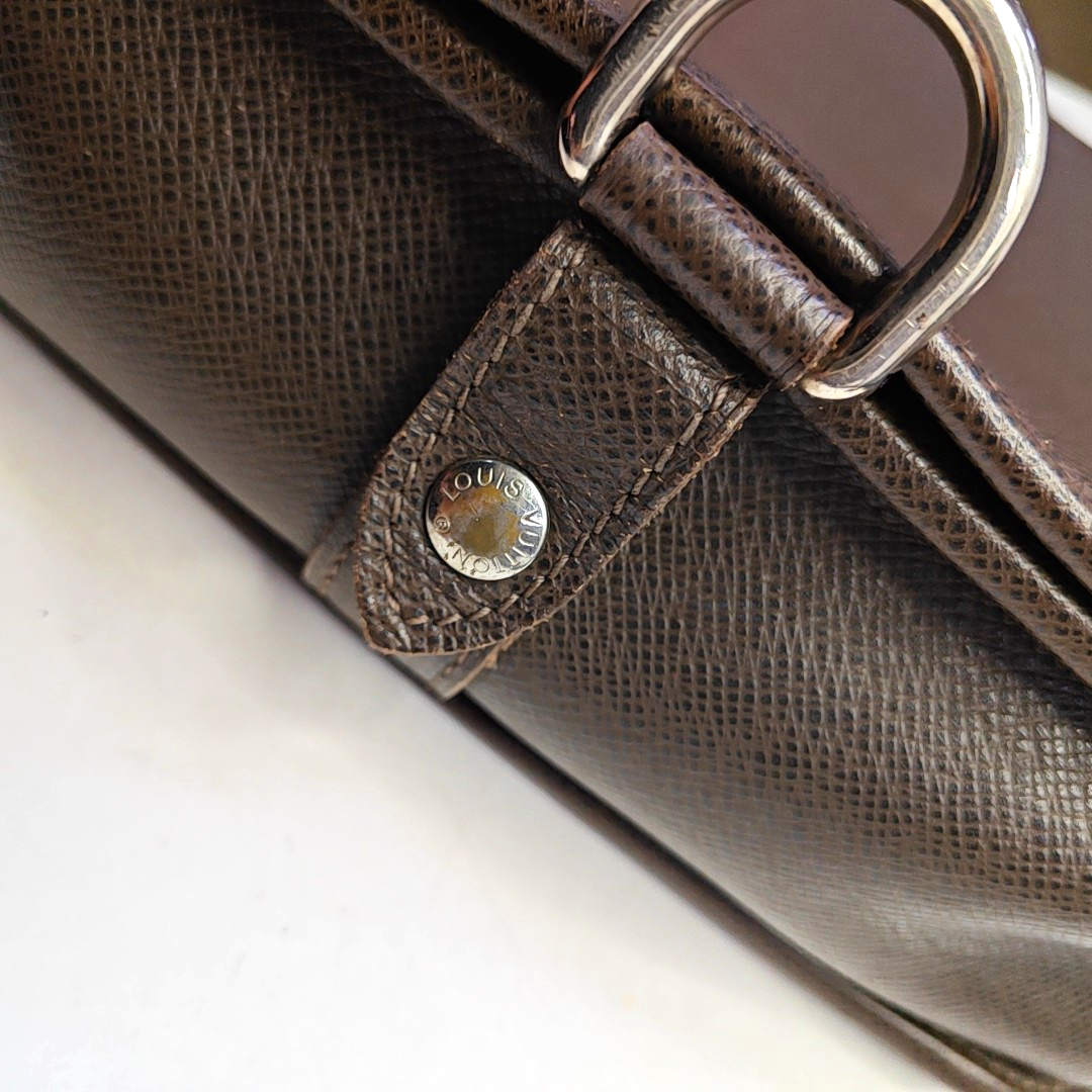 LOUIS VUITTON ROMAN Dark Brown Cowhide Embossed Jacquard Single Shoulder Bag Crossbody Bag Silver Hardware-(SKU)-958801776