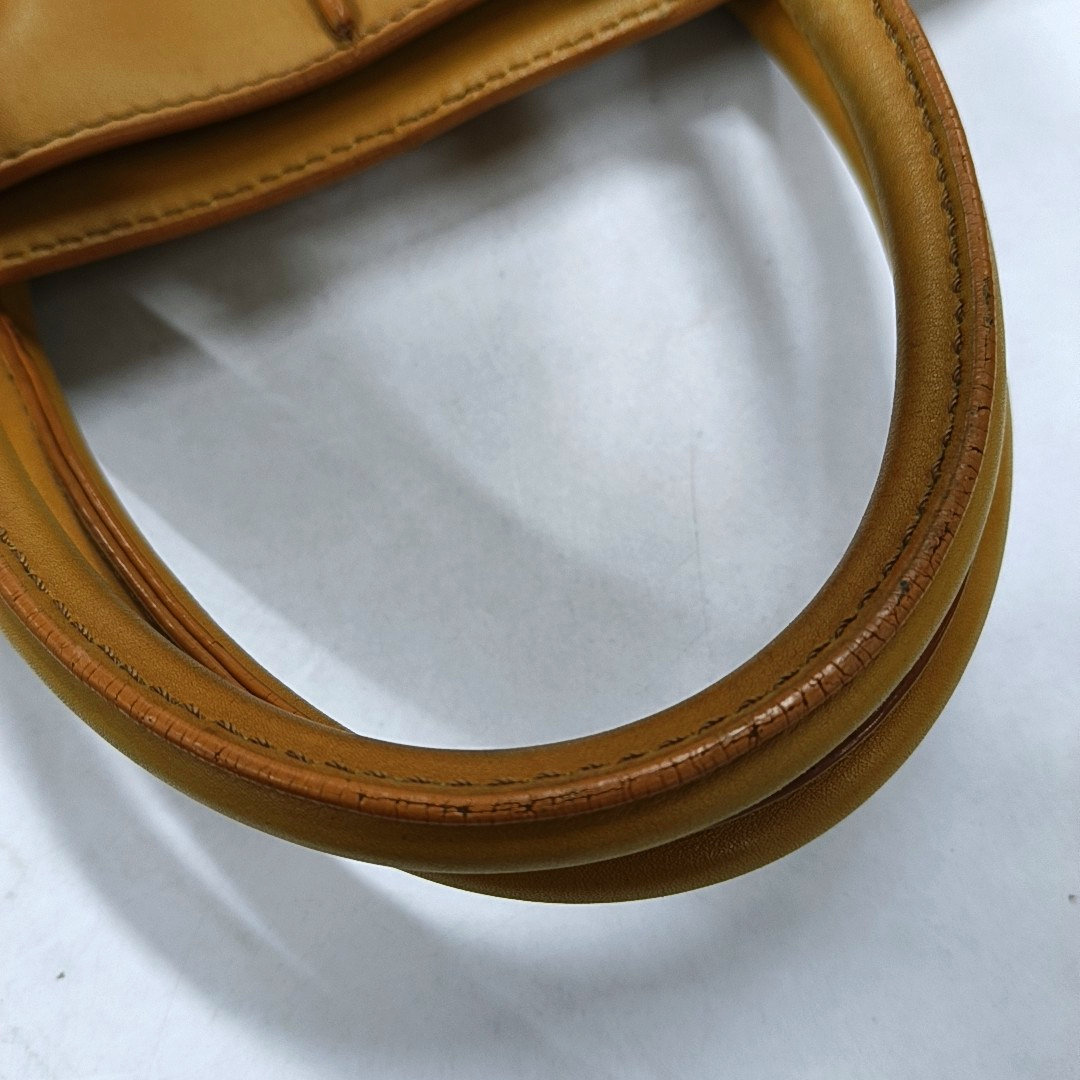 TOD'S D-Styling Ginger Yellow Leather Single Shoulder Tote Bag Silver Hardware Removable shoulder strap-(SKU)-929917405