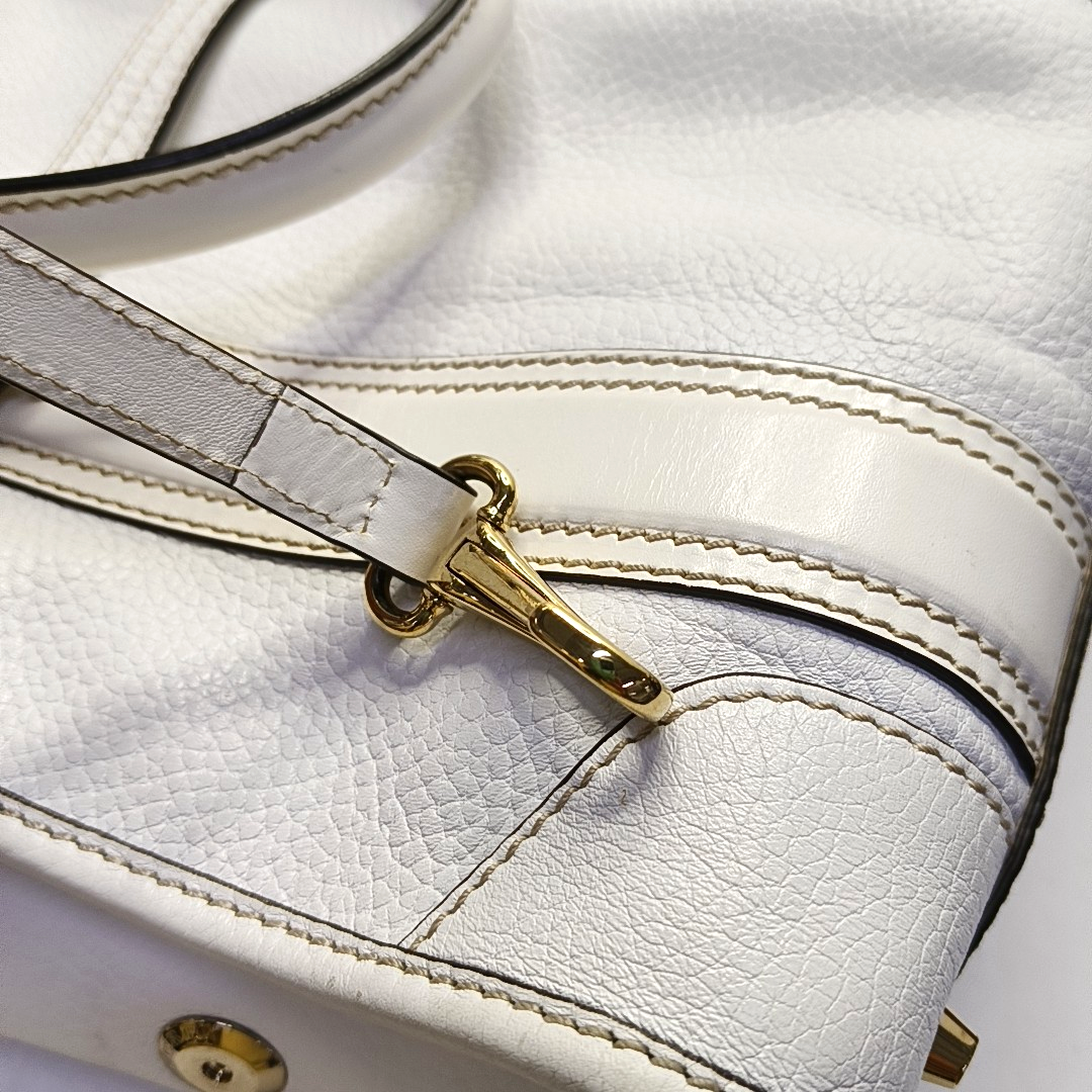 BURBERRY Minford Small size White Cowhide Single Shoulder Handbag Crossbody Bag Golden hardware Removable shoulder strap-(SKU)-952428263