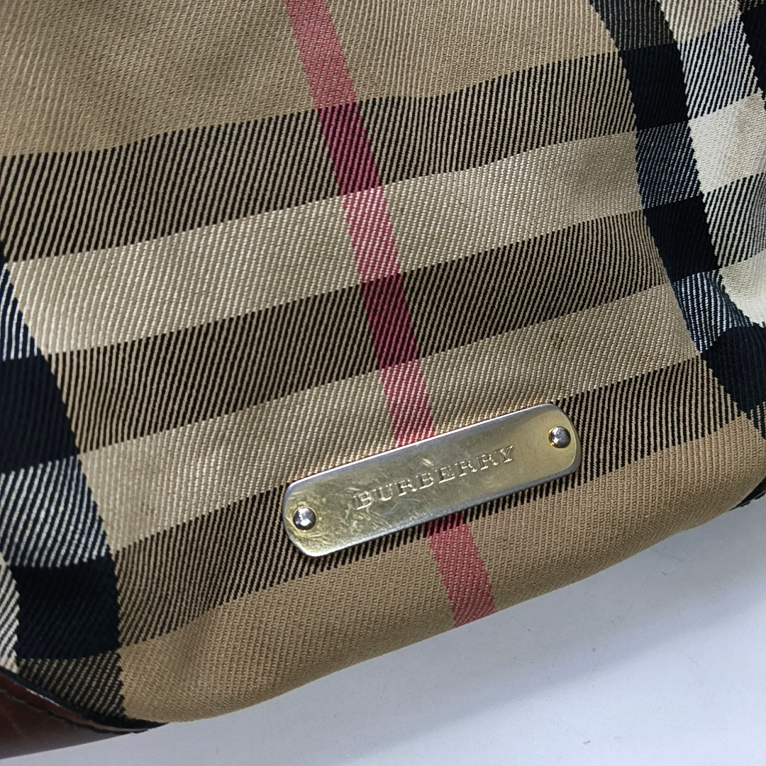 BURBERRY Tote bag Brown Canvas Single Shoulder Bag Handbag Golden hardware-(SKU)-953408955