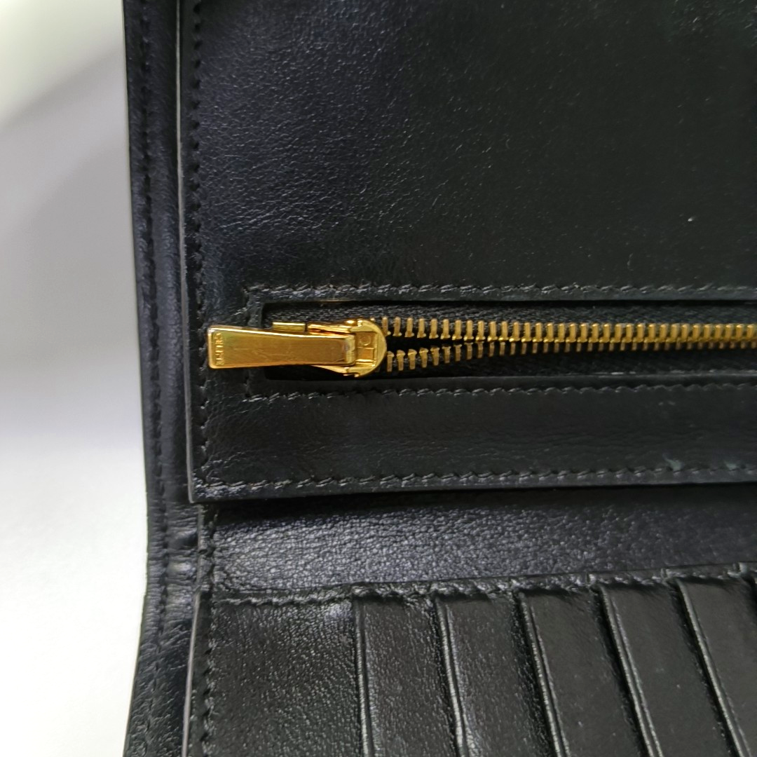 CELINE Medium size Black Cowhide Wallet Golden hardware-(SKU)-957043461