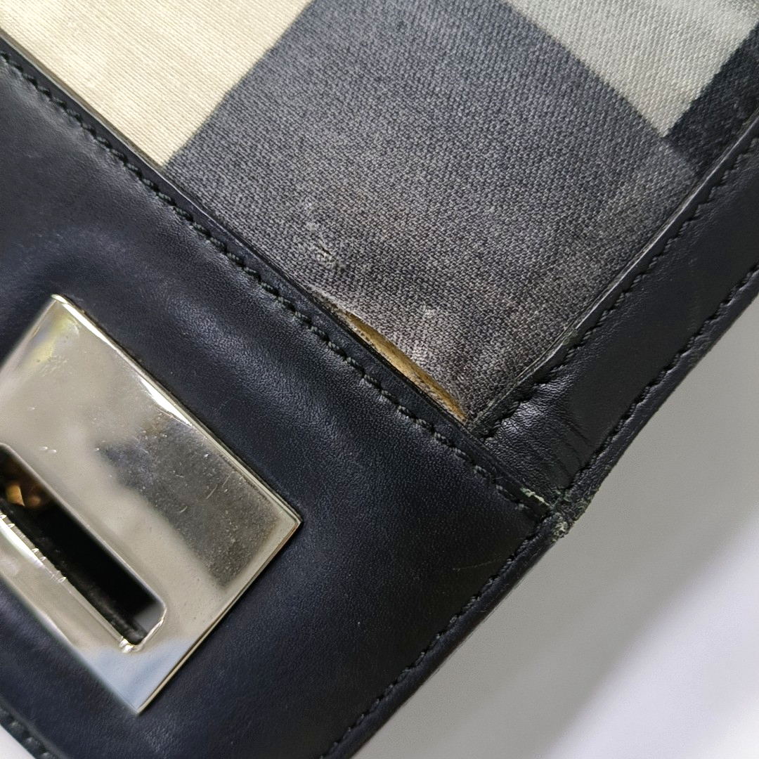 FERRAGAMO Multicolor Fabric Single Shoulder Bag, Handbag Golden Silver Hardware Removable shoulder strap-(SKU)-944274494