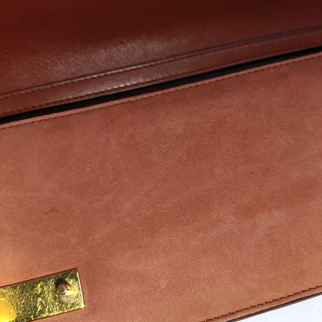 GUCCI Brick Red Cowhide Crossbody Bag Golden hardware Removable shoulder strap-(SKU)-935412398