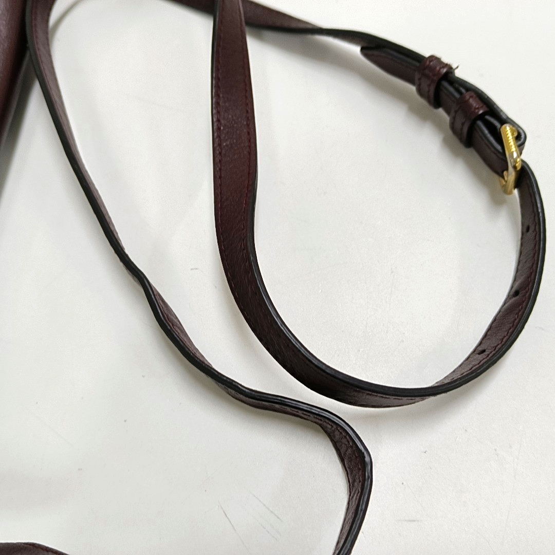 BURBERRY Burgundy cowhide crossbody single shoulder bag Golden hardware-(SKU)-959938783