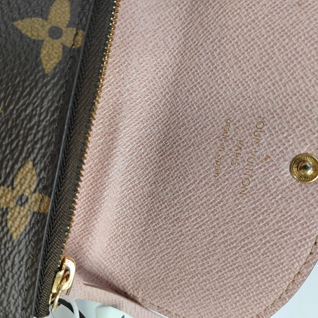 LOUIS VUITTON ROSALIE Brown coated canvas vintage wallet Golden hardware-(SKU)-952125197