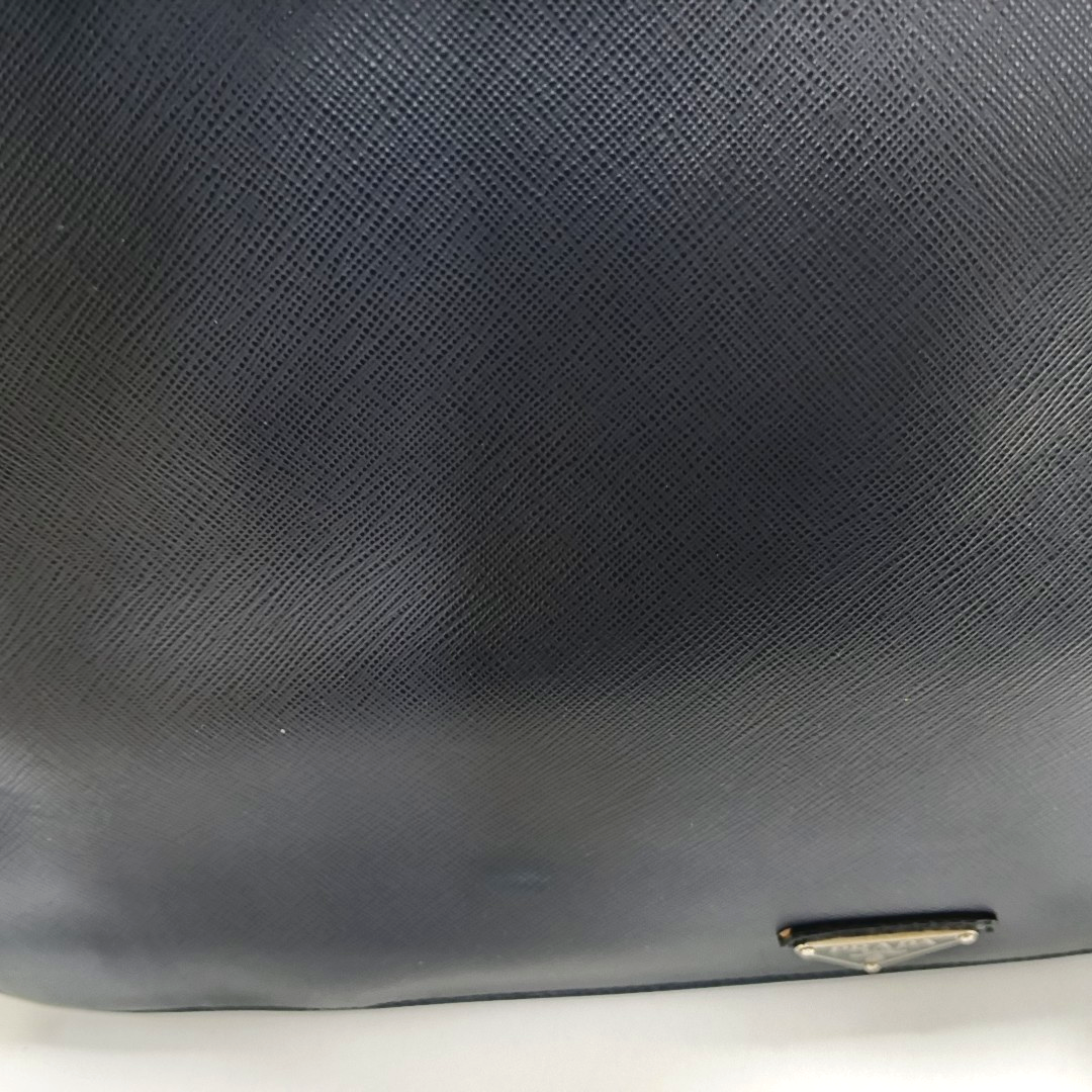 PRADA Blue cowhide cross-grain handbag Silver Hardware-(SKU)-946508554