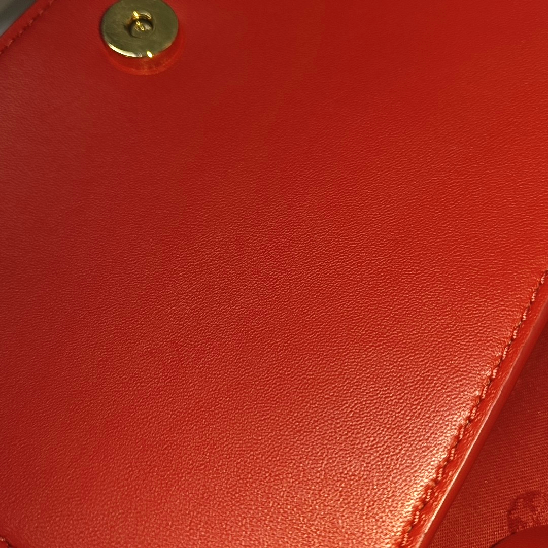 TORY BURCH Fleming Small size Red Cowhide Quilted Shoulder Bag Crossbody Golden hardware Removable shoulder strap-(SKU)-14425470