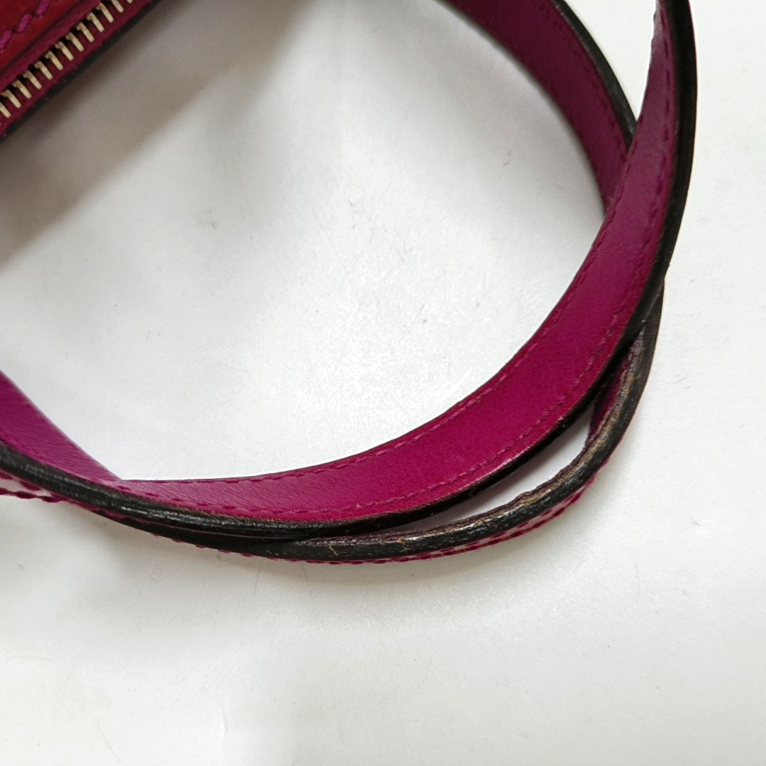GUCCI Microguccissima Fuchsia Leather Monogrammed Crossbody Shoulder Bag Handbag Golden hardware Removable shoulder strap-(SKU)-959657436