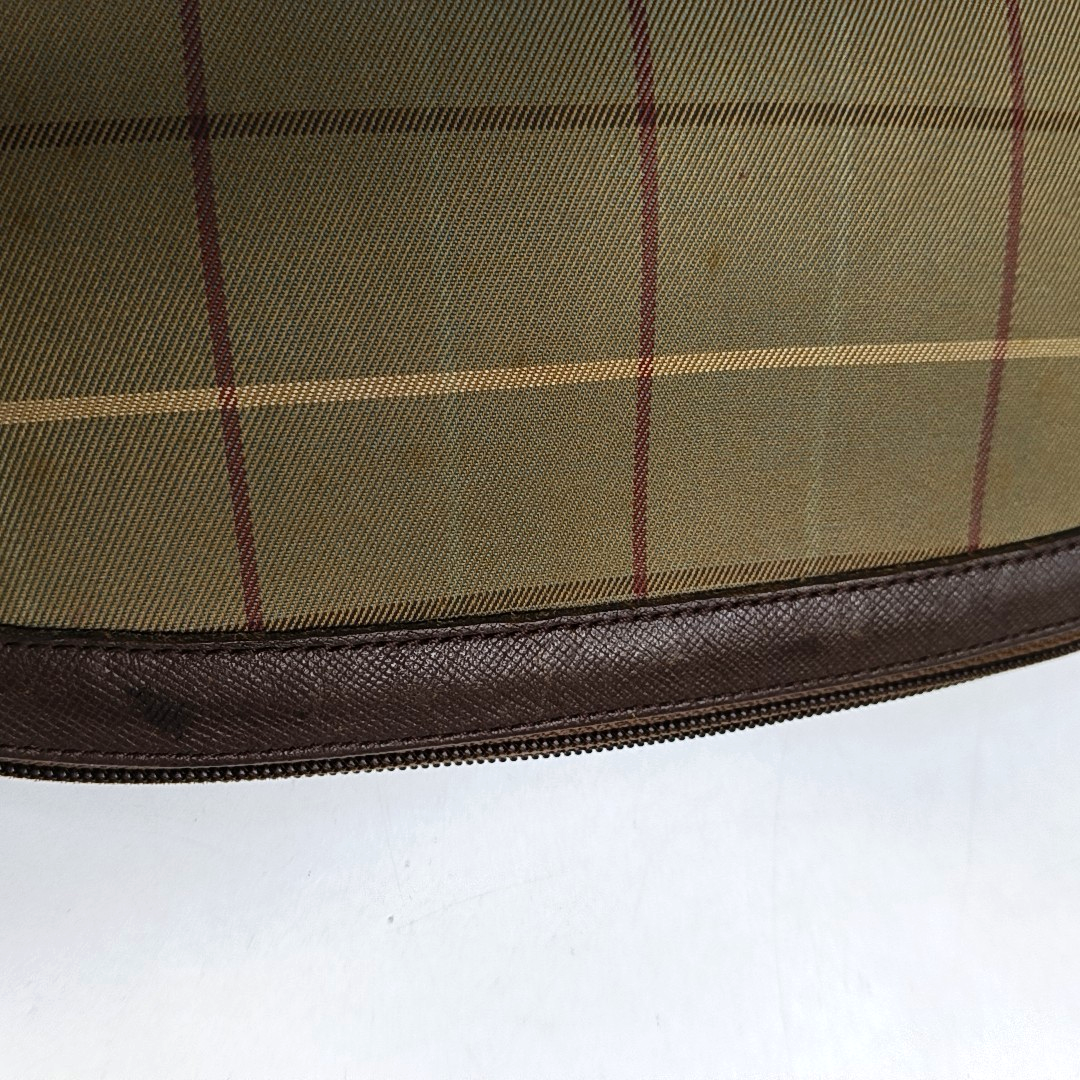 BURBERRY Khaki Fabric Handbag Brown Hardware-(SKU)-960263647