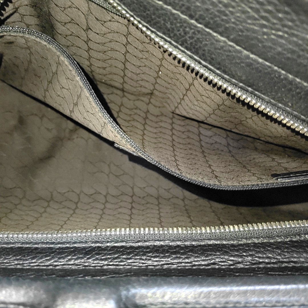Cartier Tote bag Black Leather Single Shoulder Bag Silver Hardware-(SKU)-932283889