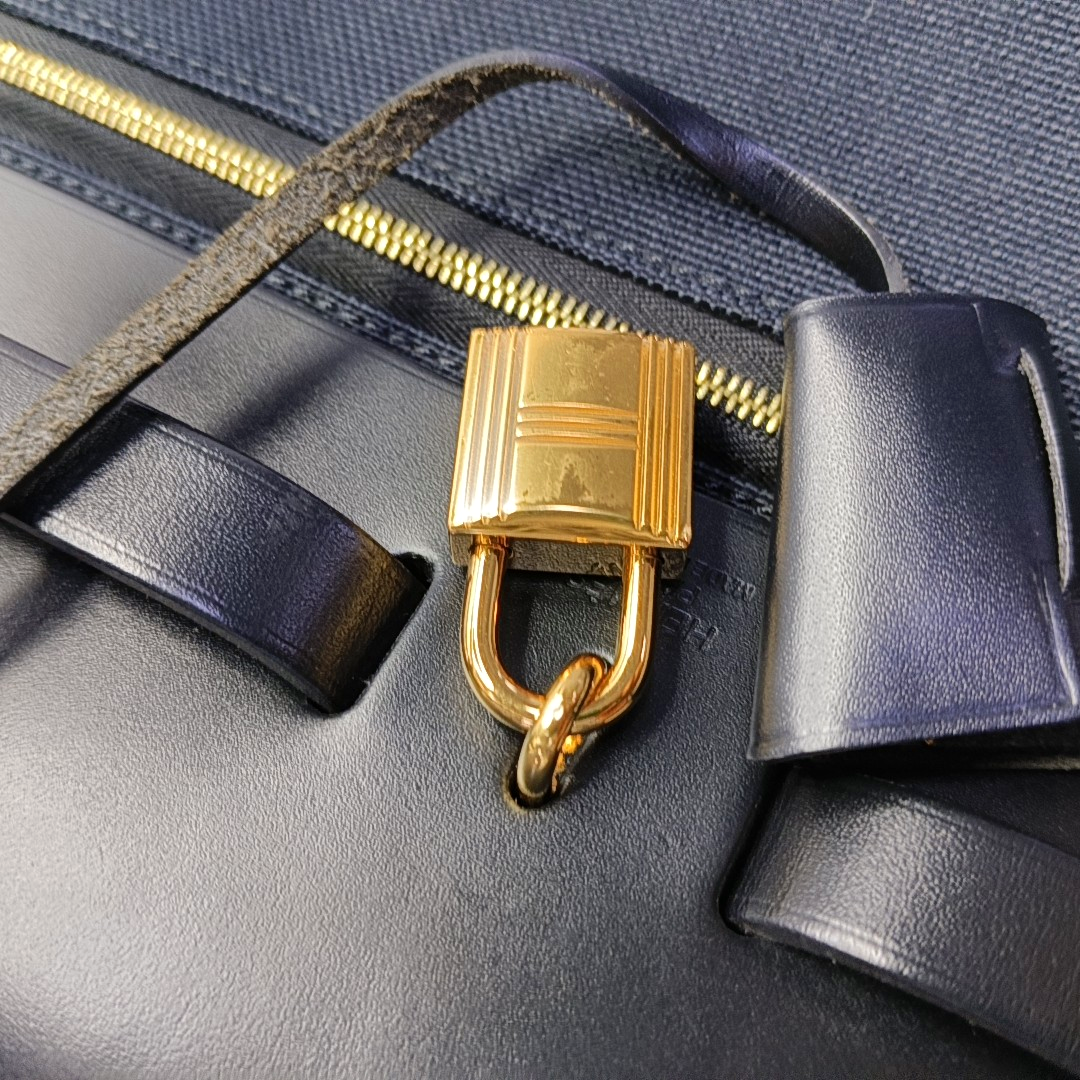 HERMÈS Herbag 31 Black Canvas Crossbody Shoulder Bag with Gold Hardware, Y, Detachable Strap with Pouch-(SKU)-959733479