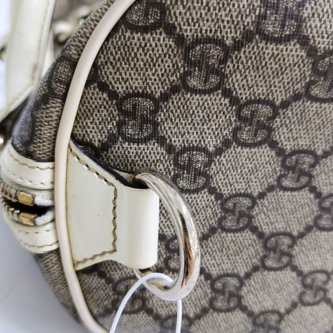 GUCCI Beige Coated Canvas Monogrammed Tote Bag Golden hardware-(SKU)-958959380