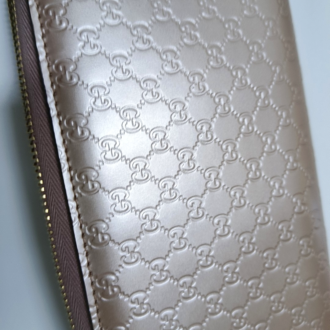 GUCCI Pink Patent Leather Monogram Embossed Wallet Golden hardware-(SKU)-955940441