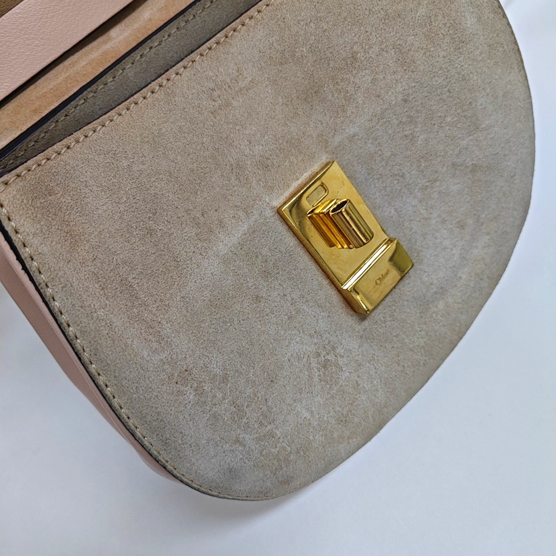 Chloé Drew mini Pink Cowhide Piglet Bag Single Shoulder Bag Golden hardware-(SKU)-955378540