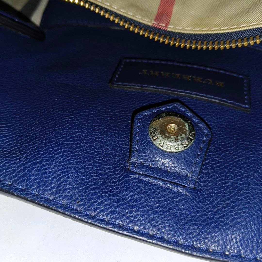 BURBERRY Barnsbury Blue cowhide single shoulder bag Golden hardware Removable shoulder strap-(SKU)-953060003