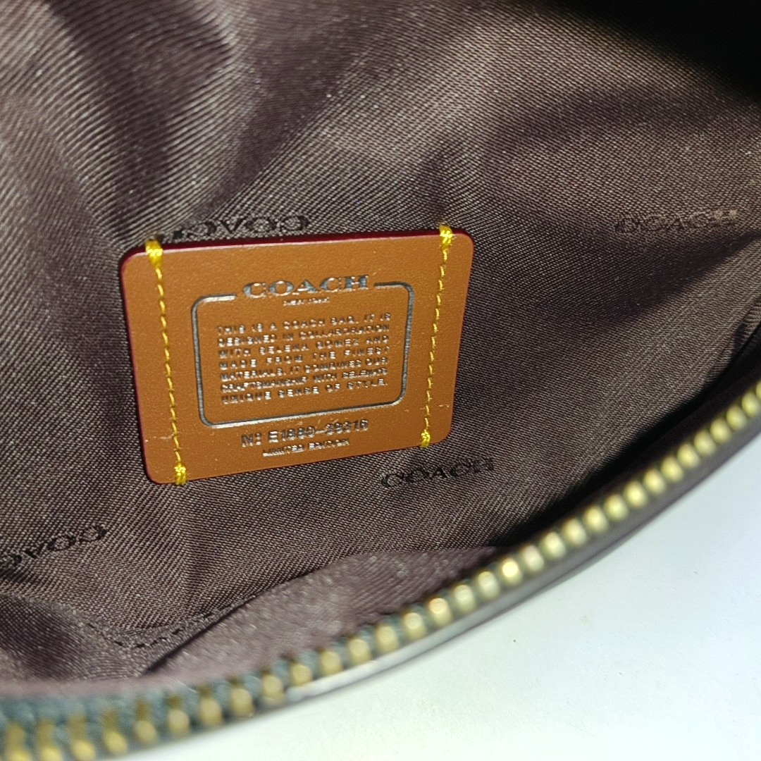 COACH Black皮革刺绣腰包腰包/胸包 Gold Black Hardware-(SKU)-950421260