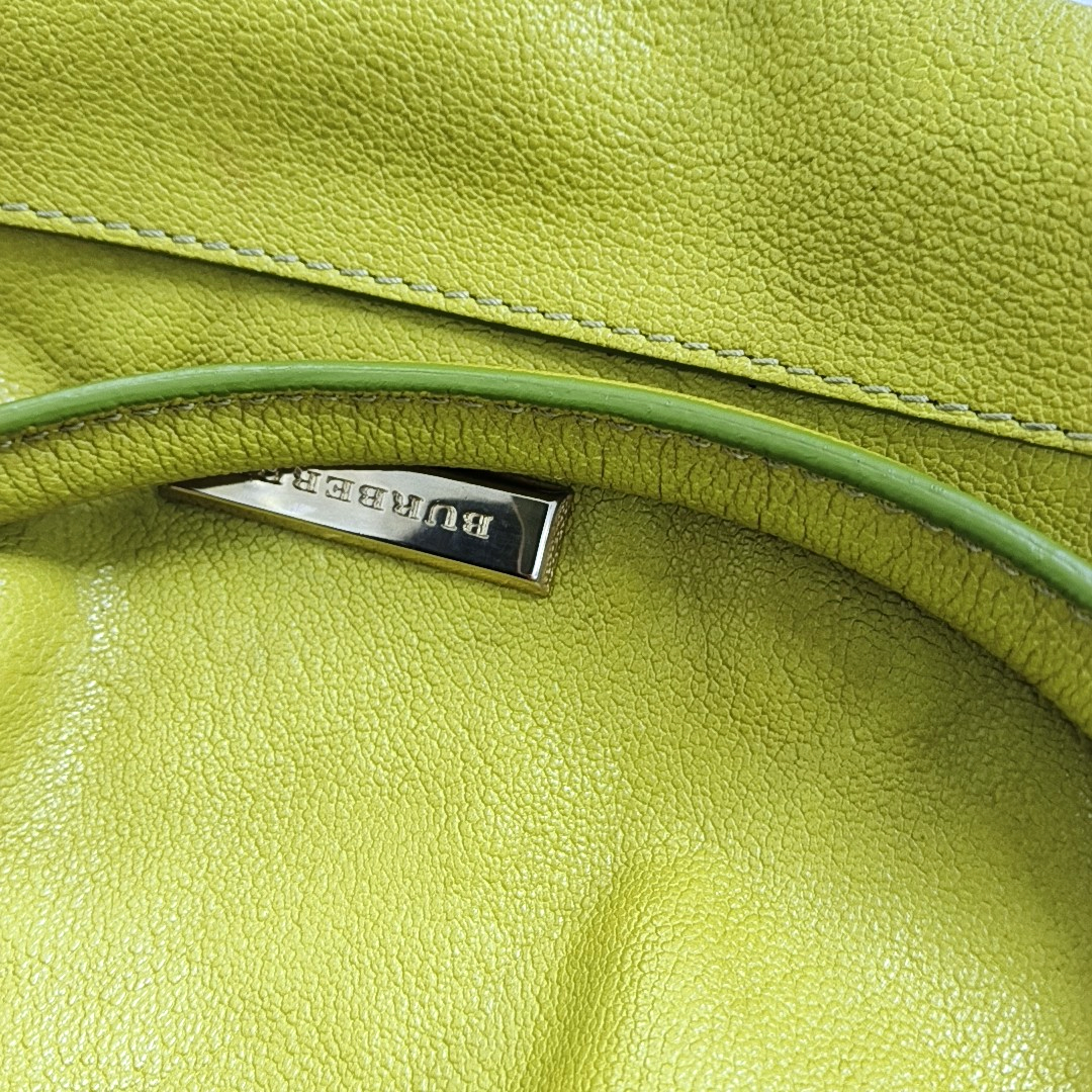 BURBERRY Yellow-Green Cowhide Single Shoulder Bag, Handbag, Crossbody Golden hardware Removable shoulder strap-(SKU)-959530790