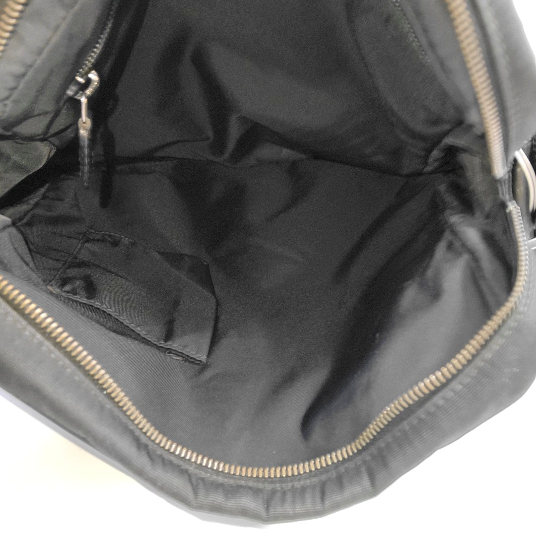 GUCCI Messenger Black Fabric Embossed Shoulder Bag Crossbody Bag Silver Hardware-(SKU)-945046020
