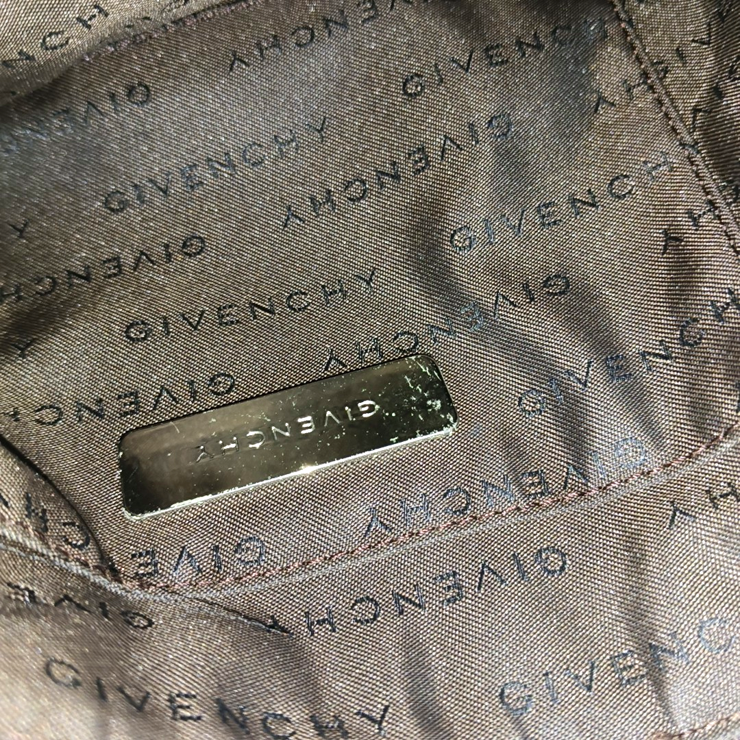 GIVENCHY Deep Green Fabric Floral Single Shoulder Bag Silver Hardware-(SKU)-931311105