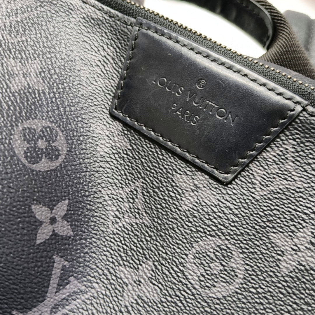 LOUIS VUITTON DISCOVERY Deep Grey Coated Canvas Monogram Printed Backpack, Tote Bag with Silver Hardware-(SKU)-970320410