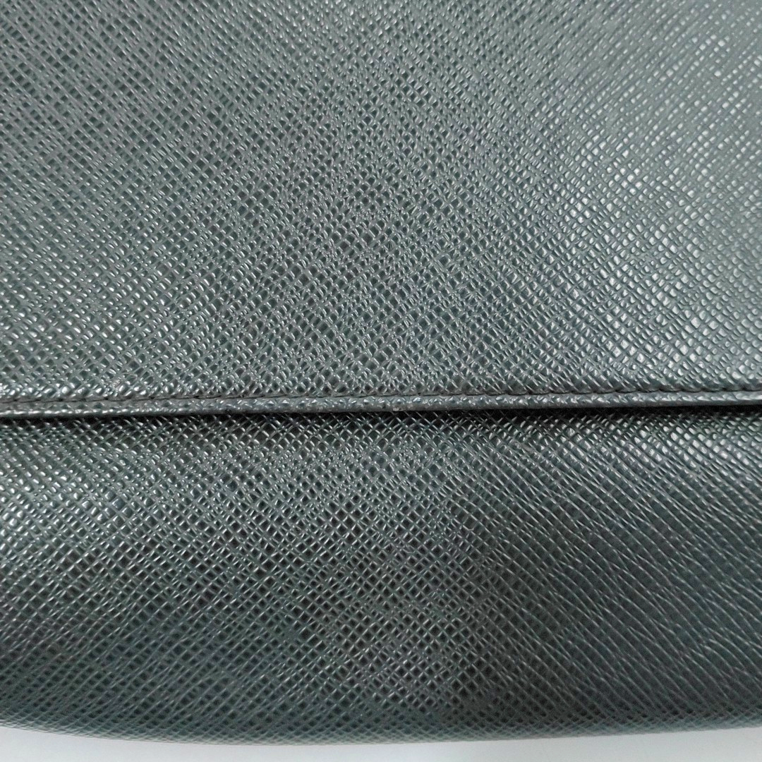 LOUIS VUITTON SELENGA Black Leather Clutch Handbag Silver Hardware-(SKU)-960473298