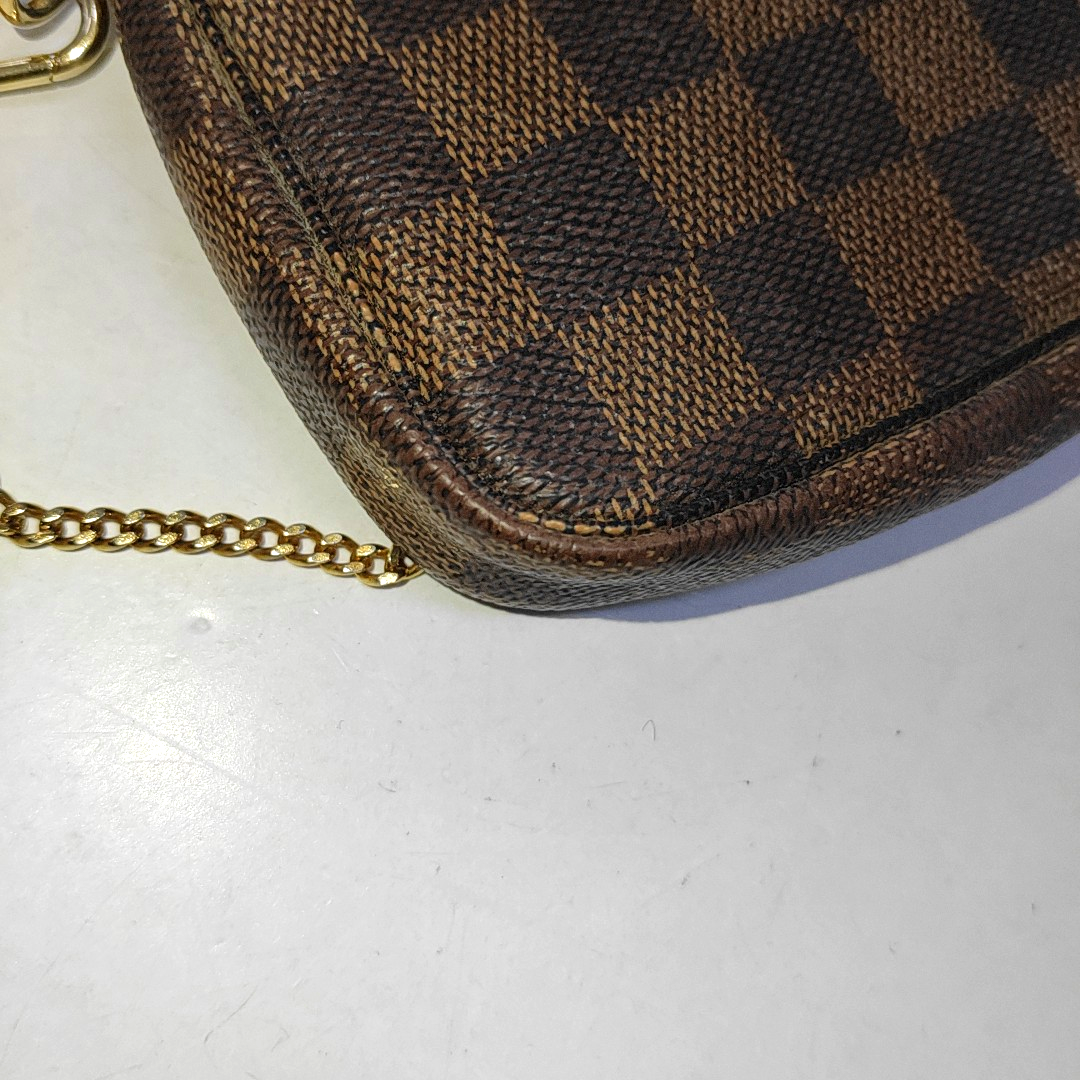 LOUIS VUITTON ACCESSOIRES mini Brown Coated Canvas Checkerboard Pattern Small Mahjong Tote Handbag Golden hardware-(SKU)-946539178