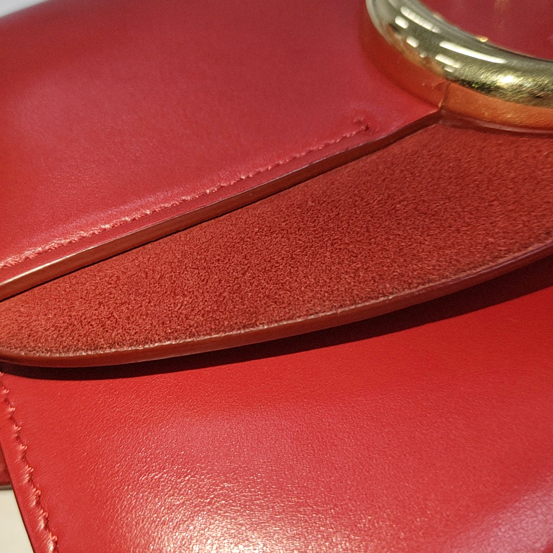 Chloé Chloé C Red Cowhide Crossbody Single Shoulder Bag Golden hardware-(SKU)-13865688
