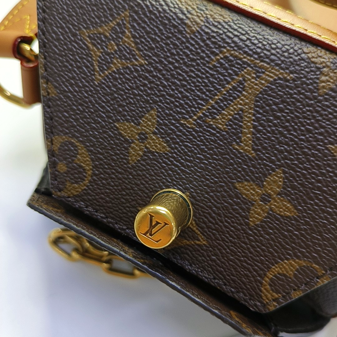 LOUIS VUITTON MILK BOX Brown Coated Canvas Monogram Shoulder Bag with Removable Strap-(SKU)-965414413