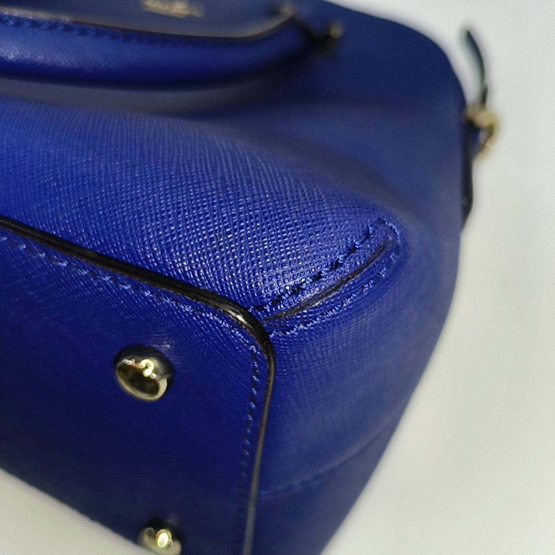 Kate Spade Blue Leather Single Shoulder Bag Crossbody Bag Tote Bag Golden hardware Removable shoulder strap-(SKU)-951856762