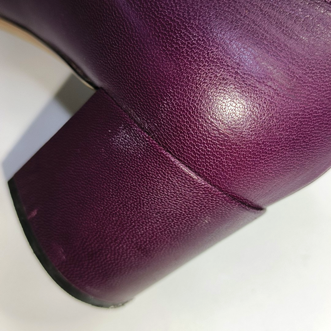 Chloé 36.5code Beige Purple Leather Women's Mid-Heel Shoes-(SKU)-931056943