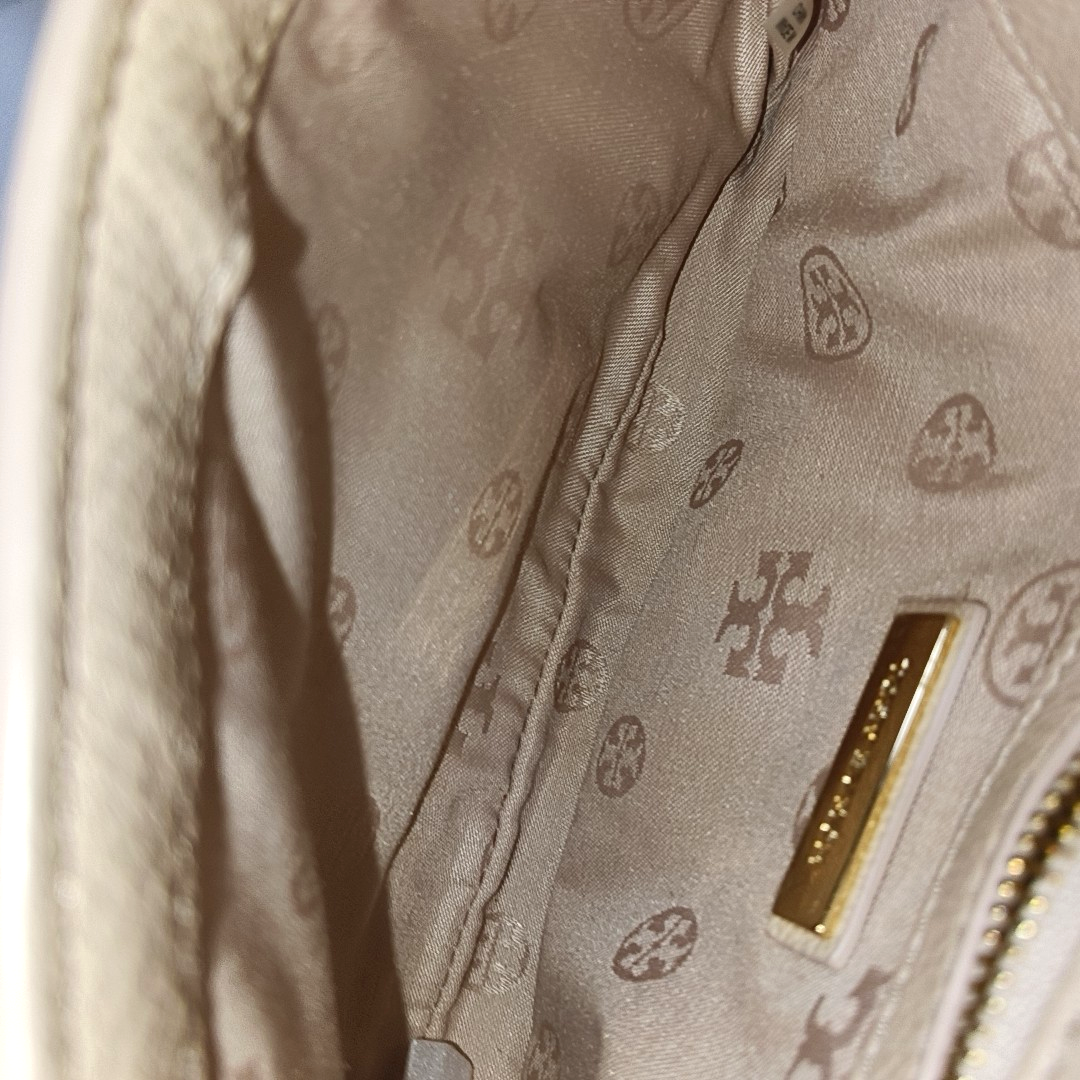 TORY BURCH Britten Nude Pink Cowhide Single Shoulder Bag Golden hardware Removable shoulder strap-(SKU)-939291612