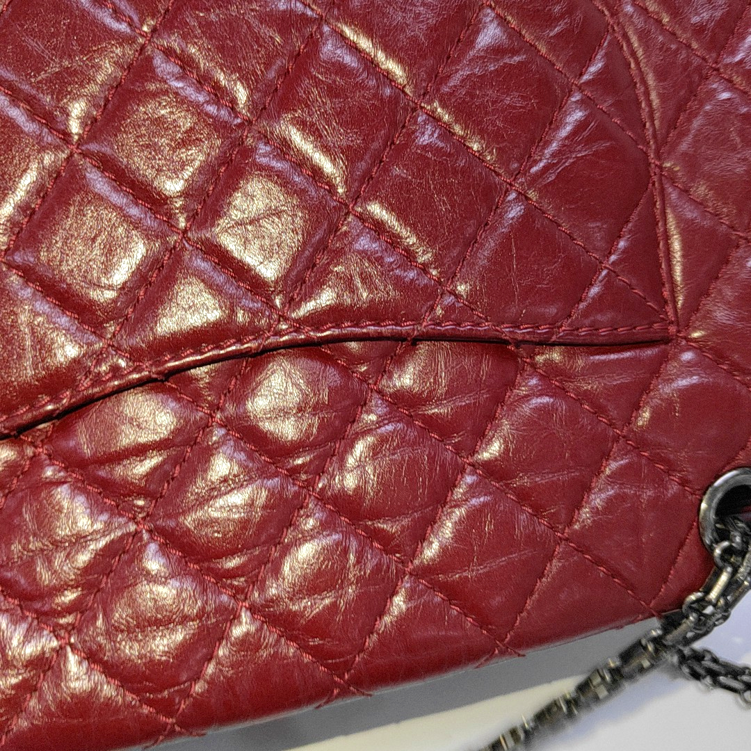 CHANEL 2.55 Red Calfskin Quilted Crossbody Shoulder Bag Black Hardware 16 Flap-(SKU)-961723854
