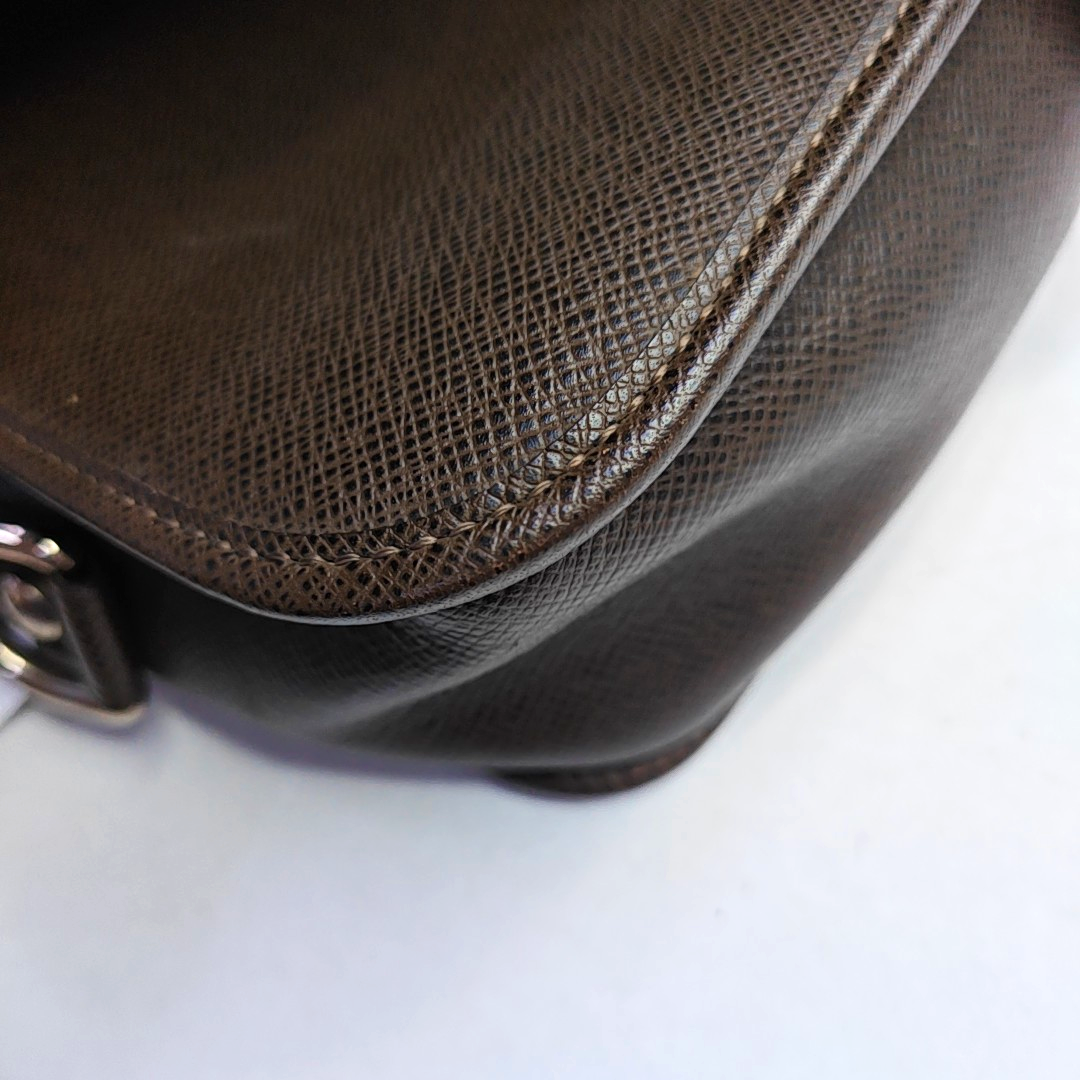 LOUIS VUITTON ROMAN Dark Brown Cowhide Embossed Jacquard Single Shoulder Bag Crossbody Bag Silver Hardware-(SKU)-958801776